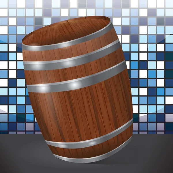 Barril Madera Icono Plano Vector Ilustración — Vector de stock