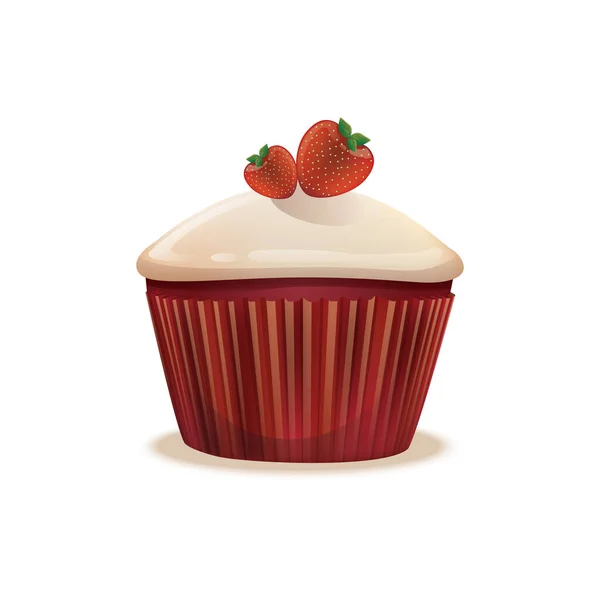 Cupcake Illustration Vectorielle Colorée — Image vectorielle