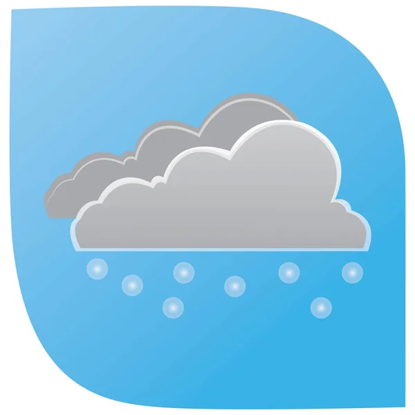 Copos Nieve Nubes Icono Plano Ilustración Vectorial — Archivo Imágenes Vectoriales