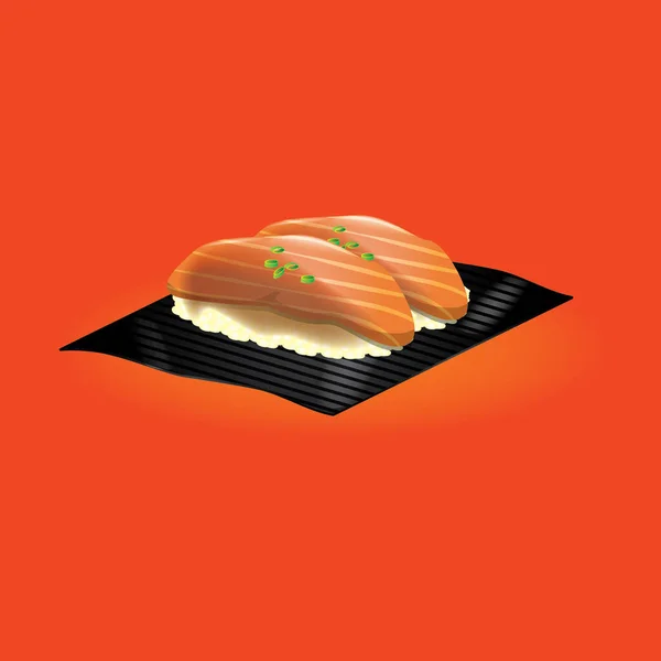 Sushi Med Vit Bakgrund — Stock vektor