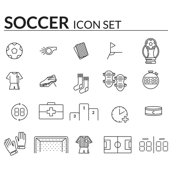 Iconos Fútbol Ilustración Vectorial Colorido — Vector de stock