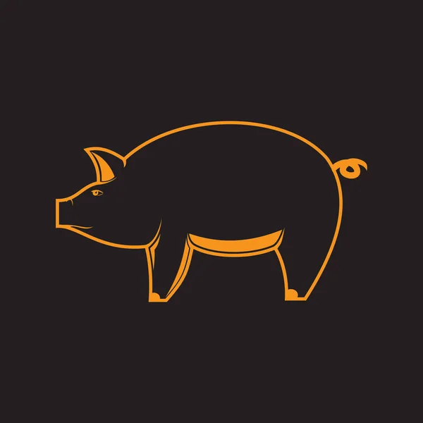 Ein Schwein Flache Ikone Vektorillustration — Stockvektor