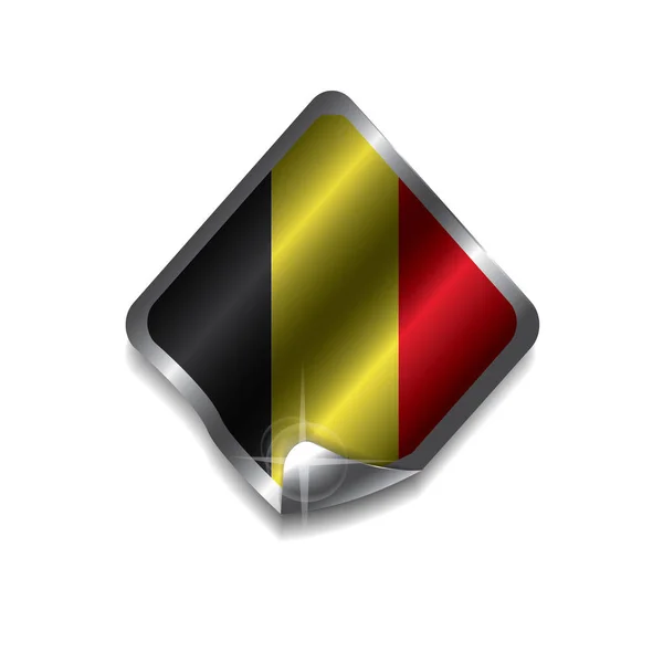 Belgien Flagge Taste Vektor — Stockvektor