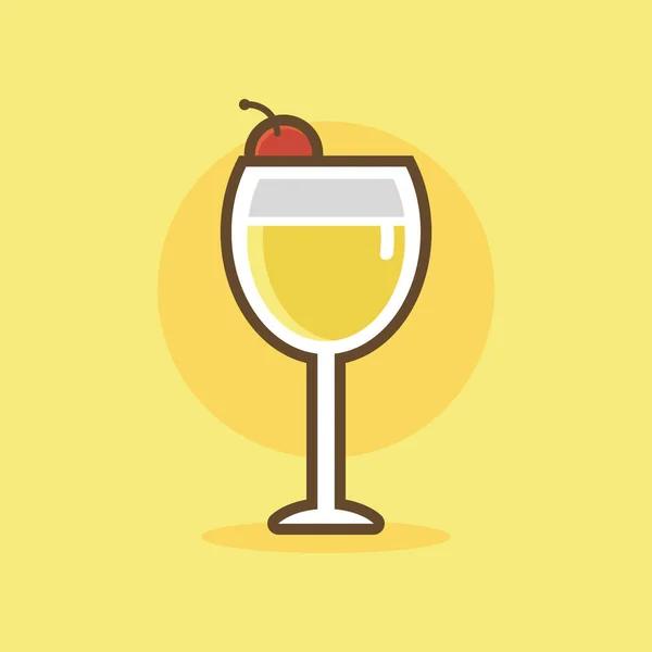 Bicchiere Icona Del Vino Vettoriale Illustrazione — Vettoriale Stock