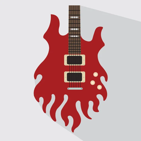 Guitarra Elétrica Ícone Plana Ilustração Vetorial — Vetor de Stock