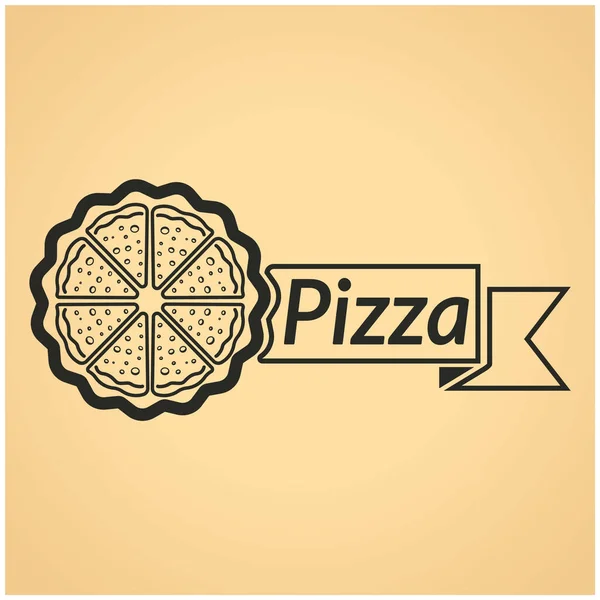 Etykieta Pizzy Logo Godło Ilustracja Wektora — Wektor stockowy