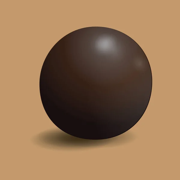 Illustration Vectorielle Une Boule Chocolat — Image vectorielle