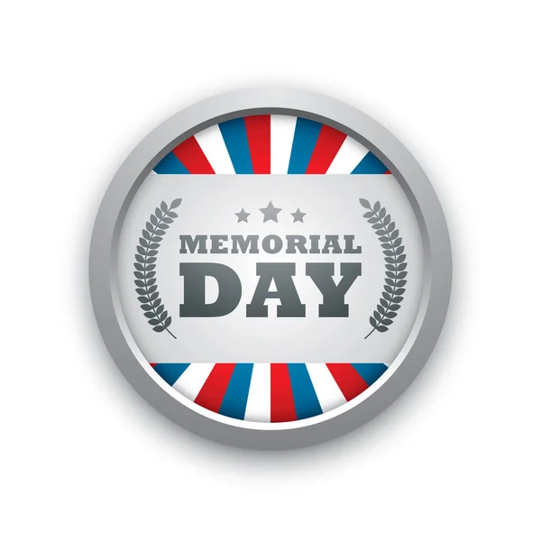 Memorial Day Badge Vector Illustration — Stock Vector
