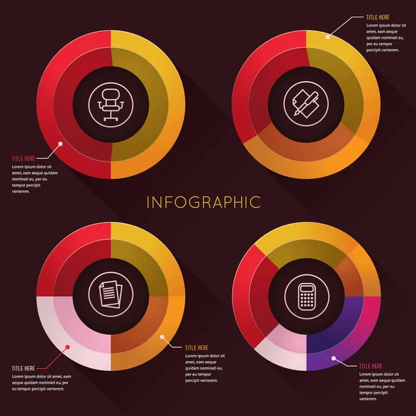 Infografías Ilustración Vectorial Estilizada — Vector de stock