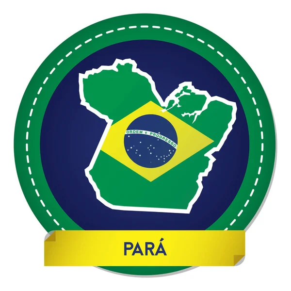 Brasiliansk Flagga Knapp Vektor Illustration — Stock vektor