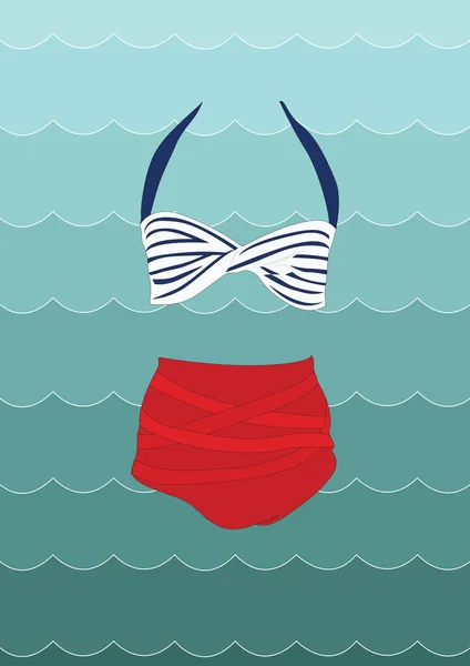 Bikini Stylizowane Wektor Ilustracja — Wektor stockowy