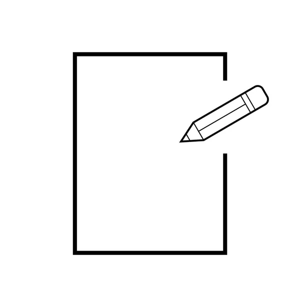 Illustration Vectorielle Crayon Sur Une Page Vide — Image vectorielle