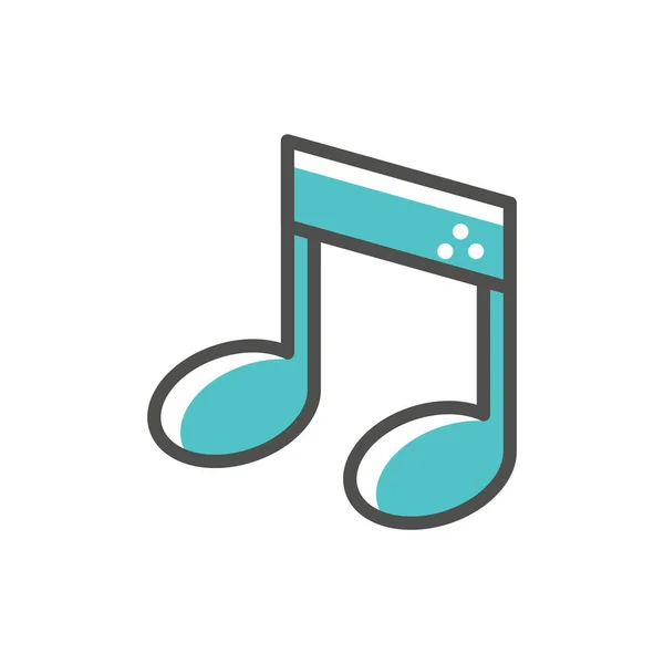 Música Nota Icono Vector Ilustración — Vector de stock