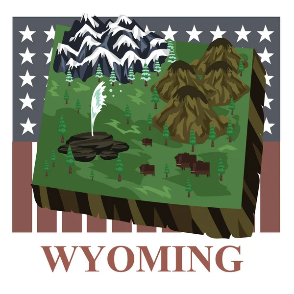 Carte État Wyoming Illustration Vectorielle — Image vectorielle