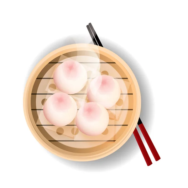 Comida Chinesa Sushi Tigela Pauzinhos — Vetor de Stock