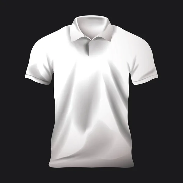 Camicia Bianca Isolata Sfondo Nero — Vettoriale Stock
