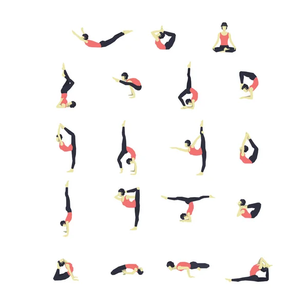 Vector Illustratie Van Een Yoga Stelt — Stockvector