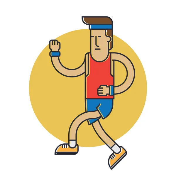 Hombre Corriendo Icono Plano Ilustración Vectorial — Archivo Imágenes Vectoriales