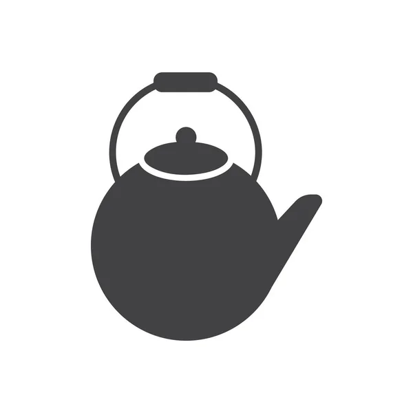 Черный Чайник Значок Белом Фоне — стоковый вектор