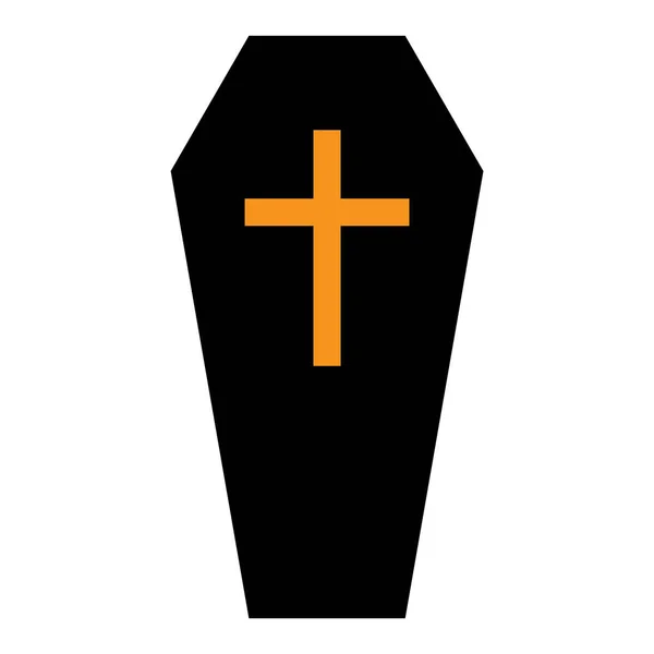 Illustration Vectorielle Cercueil Avec Une Tombe — Image vectorielle