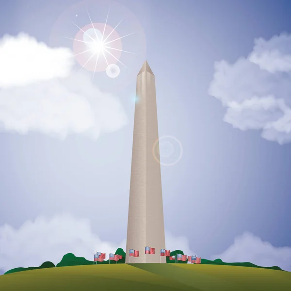 Monumento Washington Desenho Ilustração Vetor — Vetor de Stock