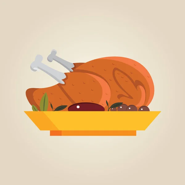 Vektor Illustration Kyckling Och Grönsak Ikon — Stock vektor
