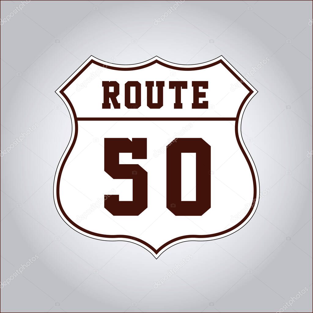 US route 50, vector illustration