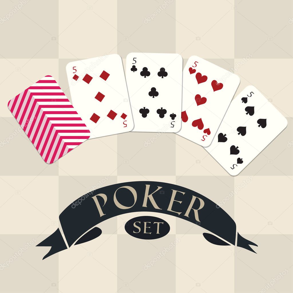 Set of poker, stylized vector illustration