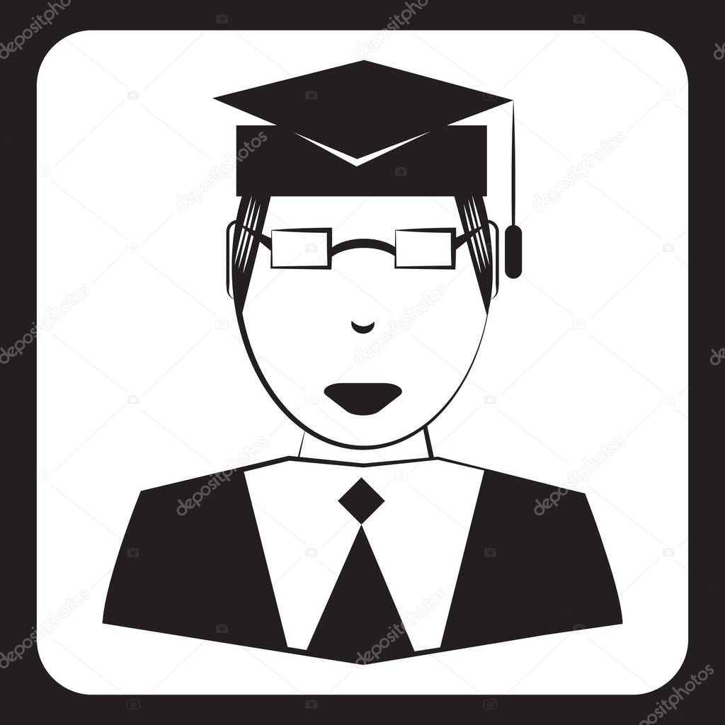 Man wearing graduation hat