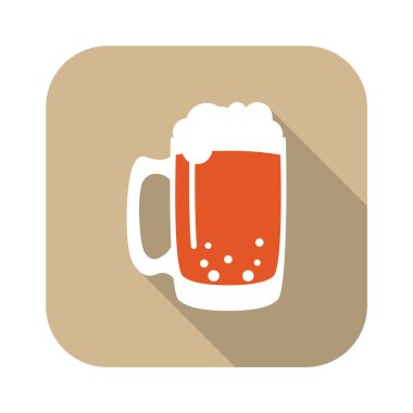 Düz renkli bira ikonu. vektör illüstrasyonu