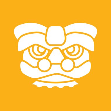 Aslan dansı başı, tasarım vektörü illüstrasyonu