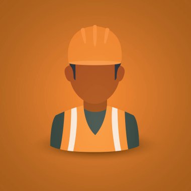 Kasklı bir inşaat işçisinin vektör çizimi