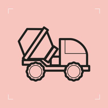 Beton karıştırıcı kamyon biçimlendirilmiş vektör çizimi