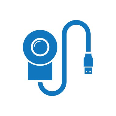 webcam düz simgesi, vektör illüstrasyonu