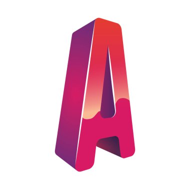 pembe harf w beyaz arkaplanda izole