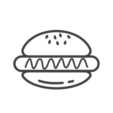 Bir hamburger, vektör illüstrasyonu