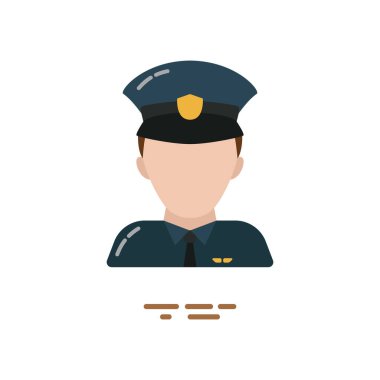 polis düz simgesi, vektör illüstrasyonu