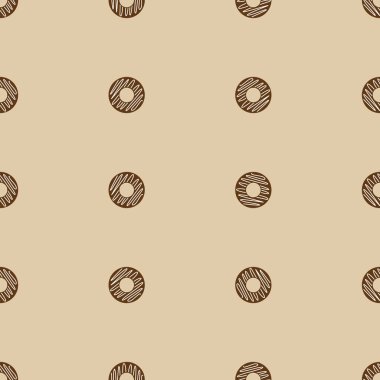 Donut deseni arka plan biçimlendirilmiş vektör illüstrasyonu