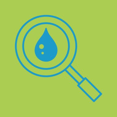 Bir bardak su damlası simgesinin vektör çizimi