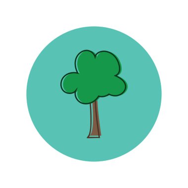 ağaç simgesi, biçimlendirilmiş vektör illüstrasyonu