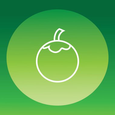 Mangosteen düz simge, vektör illüstrasyonu