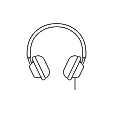 Kulaklık simgesi beyaz arkaplanda izole edildi. vektör illüstrasyonu