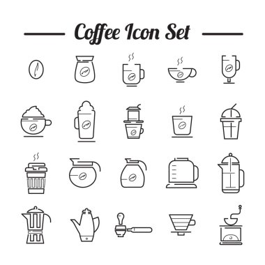 Çizgi film simgeleri kümesi, vektör illüstrasyonu