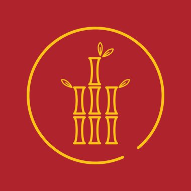 Bambu düz simgesinin vektör çizimi