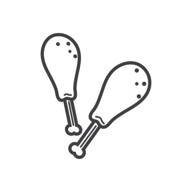 Tavuk budu düz simgesi, vektör illüstrasyonu