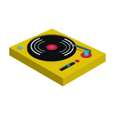 Vinil plaklı bir pikabın vektör çizimi