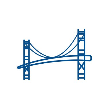 Beyaz arkaplanda siyah bir köprü simgesi izole edildi. vektör illüstrasyonu