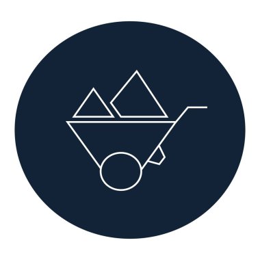 El arabası simgesi düz simge, vektör illüstrasyonu