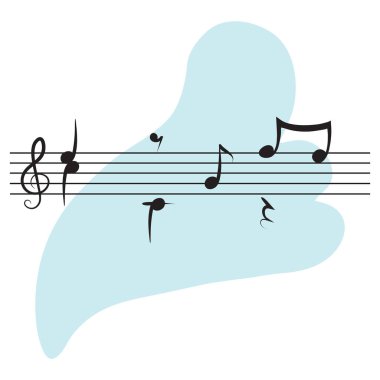 Müzik notaları düz simge, vektör illüstrasyonu