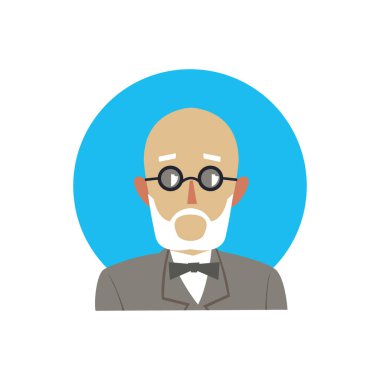 Profesör yassı simge, vektör illüstrasyonu